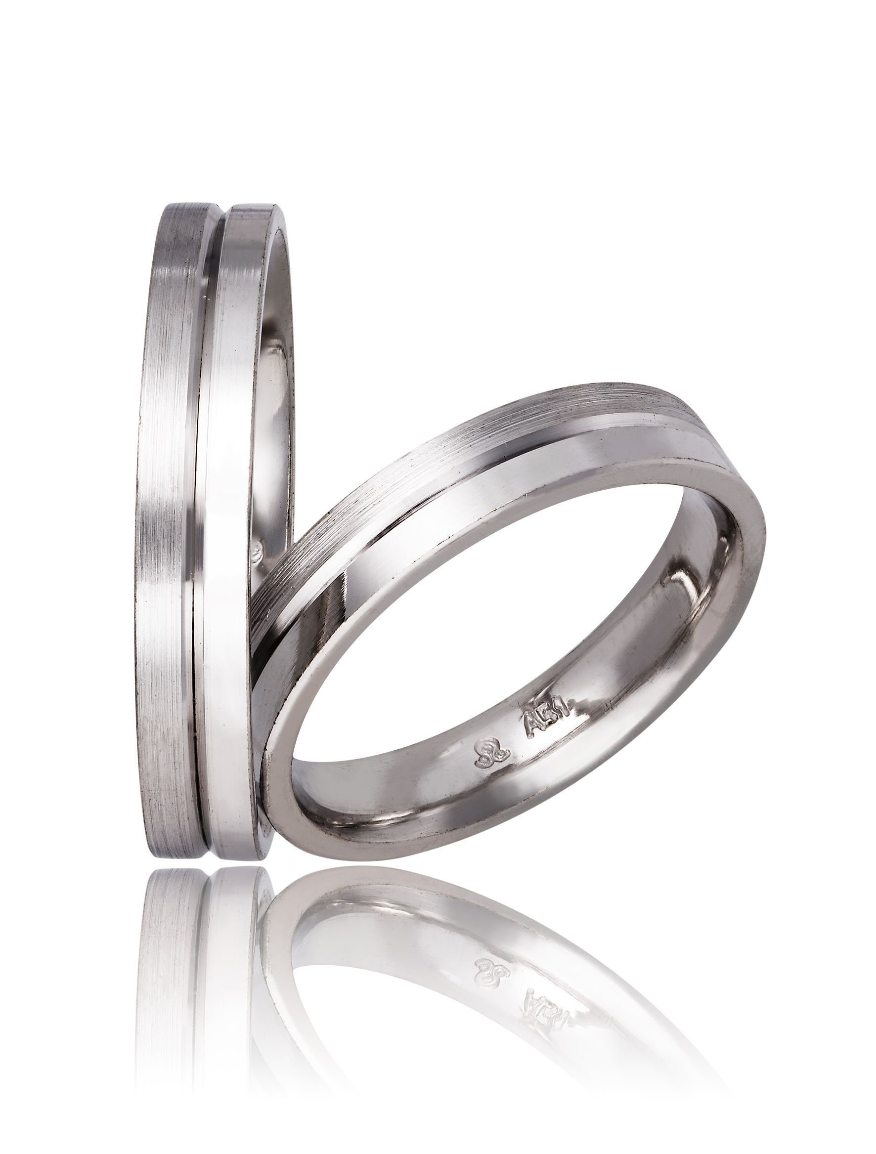 White gold wedding rings 4mm (code 739)